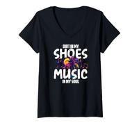 Donna Dirt in My Shoes Music in My Soul Maglietta con Collo a V