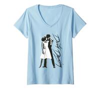 Donna Dirty Dancing Black and White Photo and Logo Vintage Movie Maglietta con Collo a V