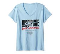 Donna Disciplina sulla Motivazione Maglietta con Collo a V
