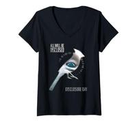 Donna Disclosure Day all Will Be Disclosed Eye Maglietta con Collo a V