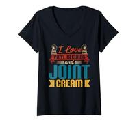 Donna Disco in vinile Joint Cream Funny Retired Humor Retirement Maglietta con Collo a V