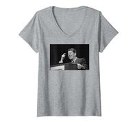 Donna Discorso di Compleanno del Presidente degli Stati Uniti Ronald Reagan di Michael Grecco Maglietta con Collo a V