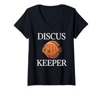Donna Discus Fish Discus Keeper Discus Acquario Acqua Dolce Discus Discus Maglietta con Collo a V