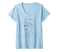Donna Disegno di Charles de Gaulle Maglietta con Collo a V