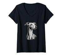 Donna Disegno di Levriero - Greyhound Dad Greyhound Lover Maglietta con Collo a V