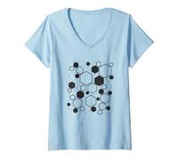 Donna Disegno grafico della scienza nerd della matematica del modello esagonale Maglietta con Collo a V