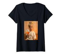 Donna Disgusted Face Doll Meme Funny Orange Spritz Cocktail Fun Maglietta con Collo a V