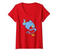 Donna Disney Aladdin Genie Lamp Maglietta con Collo a V