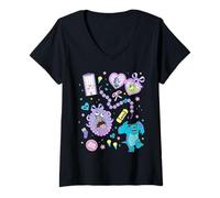 Donna Disney And Pixar's Monsters, INC. Coquette Collage Maglietta con Collo a V