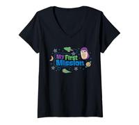 Donna Disney And Pixar's Toy Story Buzz Lightyear My First Mission Maglietta con Collo a V
