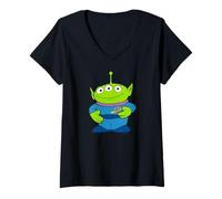 Donna Disney and Pixar's Toy Story Pizza Planet Alien Costume B Maglietta con Collo a V