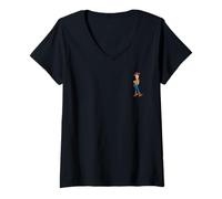 Donna Disney And Pixar's Toy Story Sheriff Woody Pocket Logo Maglietta con Collo a V