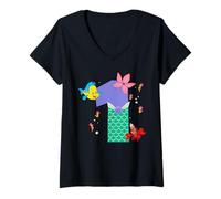 Donna Disney Ariel Numbers "1" First 1st Birthday Party Gift Maglietta con Collo a V