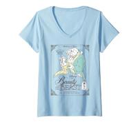 Donna Disney Beauty and the Beast 35th Anniversary Belle Dance Art Maglietta con Collo a V