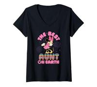 Donna Disney Best Aunt on Earth Mickey & Minnie Family Trip Maglietta con Collo a V