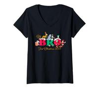 Donna Disney Big Bro First Christmas 2025 Big Brother Family Trip Maglietta con Collo a V