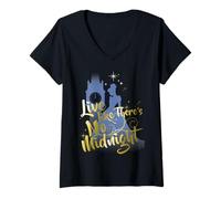 Donna Disney Cenerentola Live Like There's No Midnight Silhouette Maglietta con Collo a V
