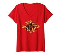 Donna Disney Channel Camp Rock Retro Band Maglietta con Collo a V