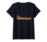 Donna Disney Channel Halloweentown Logo Maglietta con Collo a V
