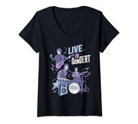 Donna Disney Channel JONAS Live in Concert Throwback Band Maglietta con Collo a V