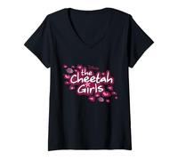 Donna Disney Channel The Cheetah Girls Logo Pink Animal Print Maglietta con Collo a V