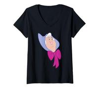 Donna Disney Cinderella Fairy Godmother Big Face Costume Maglietta con Collo a V