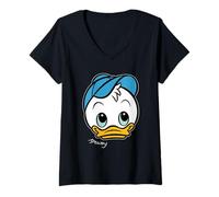 Donna Disney Dewey Big Face Huey Dewey & Louie Duck Trip Matching Maglietta con Collo a V