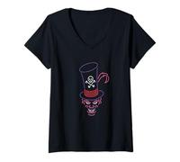 Donna Disney Dr. Facilier Neon Face Maglietta con Collo a V