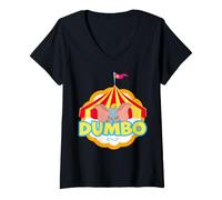Donna Disney Dumbo 85th Anniversary Celebration Circus Tent Maglietta con Collo a V