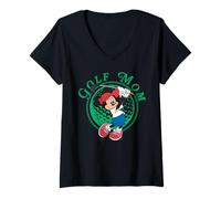 Donna Disney Golf Mom Minnie Mouse Golfing Mother's Day Tee Maglietta con Collo a V