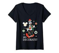Donna Disney Goofy Christmas "Let’s Decorate!" Funny Holiday Maglietta con Collo a V