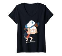 Donna Disney Gravity Falls Dipper Pines Official Disney Channel Maglietta con Collo a V