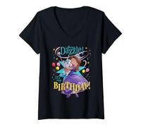 Donna Disney Jr. Sofia the First Abraca-Dazzle It's My Birthday Maglietta con Collo a V