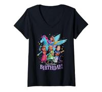 Donna Disney Jr. Sofia the First Charmtastic Birthday Party Crew Maglietta con Collo a V