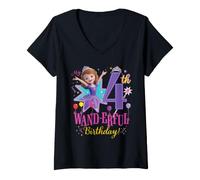 Donna Disney Jr. Sofia the First My 4th Wand-erful Birthday Party Maglietta con Collo a V