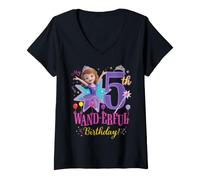 Donna Disney Jr. Sofia the First My 5th Wand-erful Birthday Party Maglietta con Collo a V