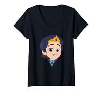 Donna Disney Jr. Sofia the First Prince Zane Big Face Costume Maglietta con Collo a V