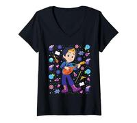 Donna Disney Jr. Sofia the First Prince Zane Big Pose Collage Maglietta con Collo a V