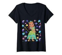 Donna Disney Jr. Sofia the First Princess Camila Big Pose Collage Maglietta con Collo a V