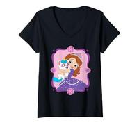 Donna Disney Jr. Sofia the First Princess Sofia & Pepper Puppycorn Maglietta con Collo a V