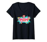 Donna Disney Jr. SuperKitties Mom Family Trip Matching Maglietta con Collo a V