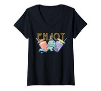 Donna Disney Lilo & Stitch AANHPI AAPI Scrump's Tropical Milk Tea Maglietta con Collo a V