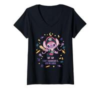 Donna Disney Lilo & Stitch Angel Halloween Pirate Give Me Candy Maglietta con Collo a V