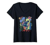 Donna Disney Lilo & Stitch Being Unique Makes The World Colorful Maglietta con Collo a V