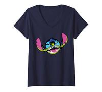 Donna Disney Lilo & Stitch Experiment 626 Stitch Nefarious Laugh Maglietta con Collo a V