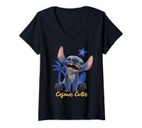 Donna Disney Lilo & Stitch Live-Action Movie "Cosmic Cutie" Stitch Maglietta con Collo a V
