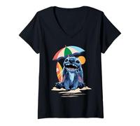 Donna Disney Lilo & Stitch Live-Action Movie Summer Beach Vacation Maglietta con Collo a V