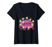 Donna Disney Lizzie McGuire Cartoon Lizzie Multi-Poses and Logo Maglietta con Collo a V