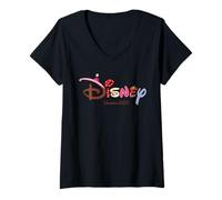 Donna Disney Logo Sweet Treat Hearts Trip Matching Vacation 2026 Maglietta con Collo a V