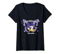 Donna Disney Mickey And Friends No Drama Unbothered Anime Daisy Maglietta con Collo a V